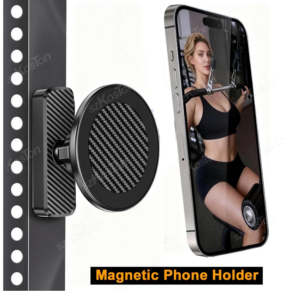 

Магнитный держатель для телефона для тренировок в тренажерном зале, аксессуары для гольф-каров, подставка для телефона, совместимая с Android/iPhone серии 17-12