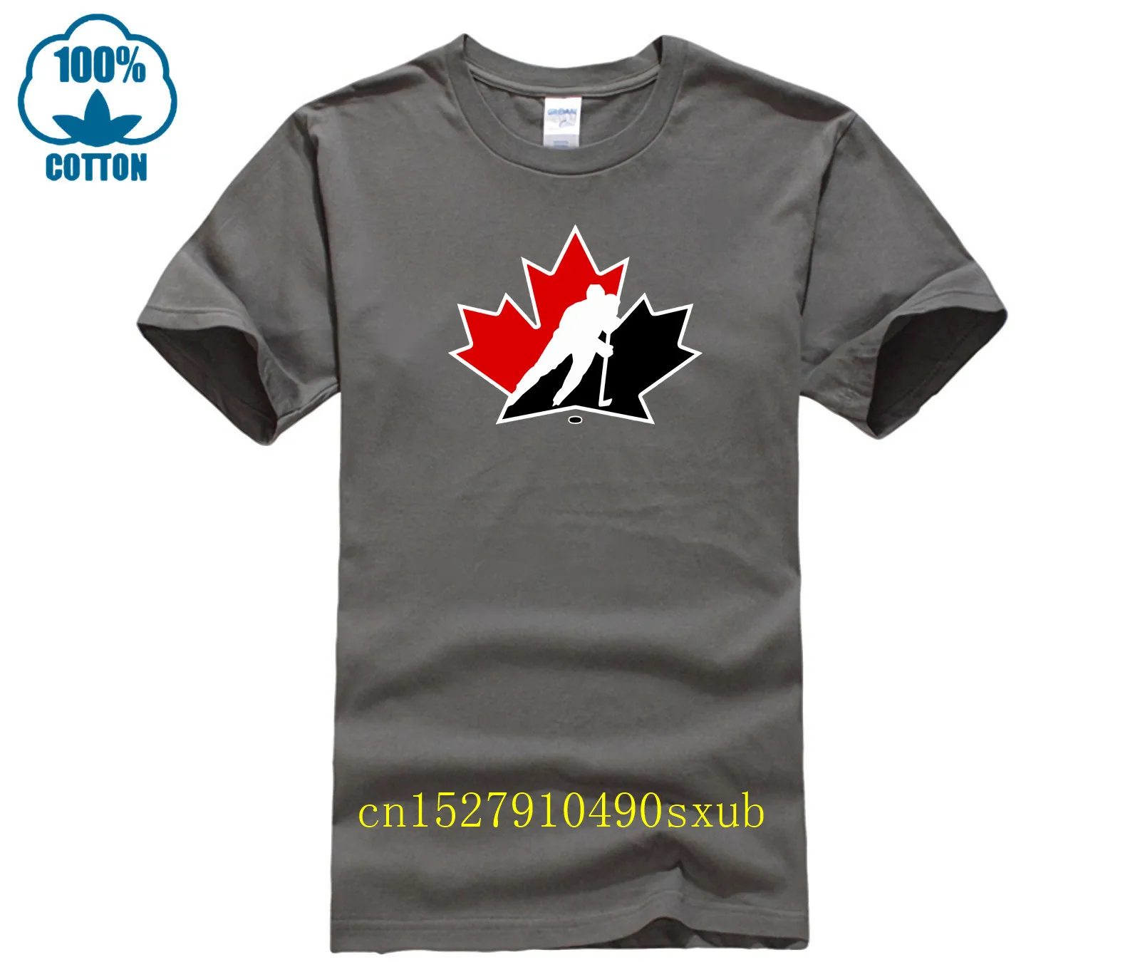 Men\'s Print Casual 100% Cotton T-Shirt Popular CANADA Ice Hockey Team T Shirt Cotton New