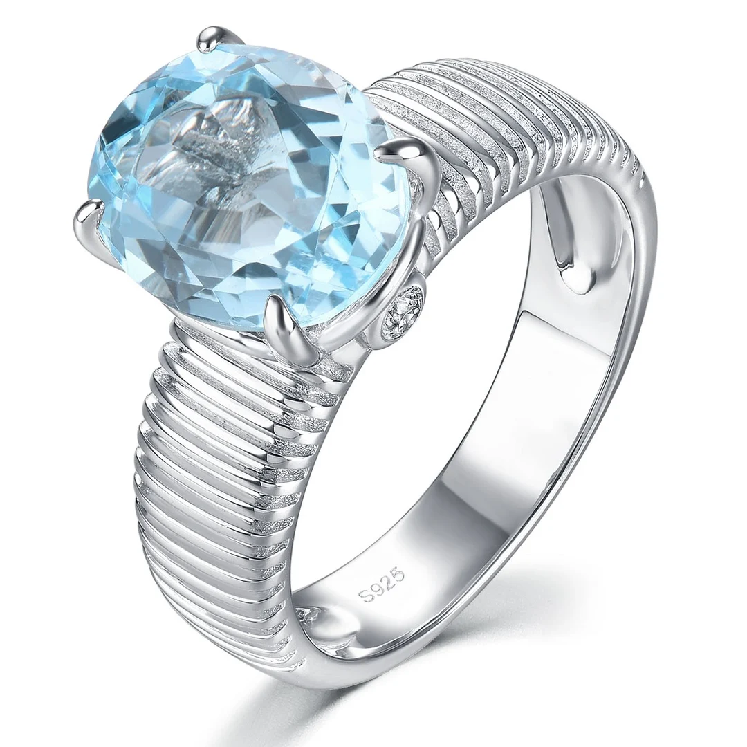 

HT25 Solid 925 Sterling Silver Black Spinel Gemstones Rings for Male's Classic Cocktail Rings