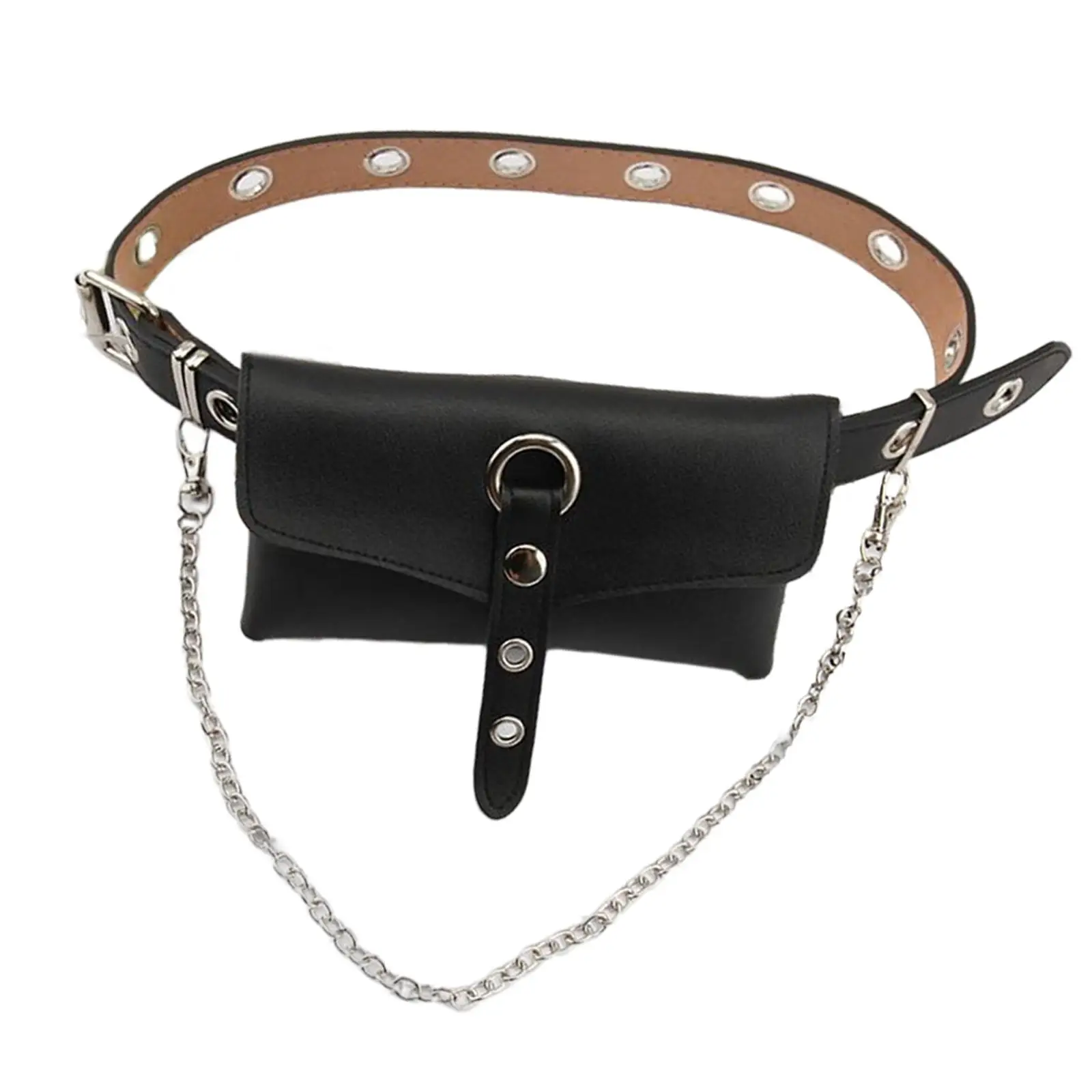 Women PU Leather Fanny Pack Designer Handbag Lipstick Box Casual Belt Bag