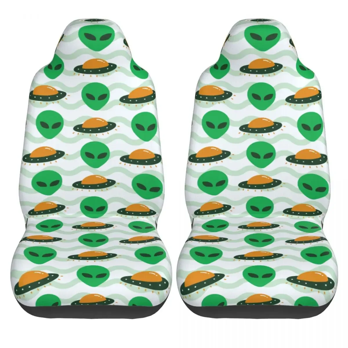 Alien Ufo Invasion Spaceship Universal Car Seat Cover Waterproof For SUV Car Seat Protector Fiber Car Styling