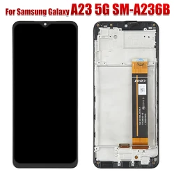 AMOLED for Samsung Galaxy A23 5G SM-A236B/DSN LCD Display Full Touch Screen Digitizer Assembly Parts Replacement with Frame