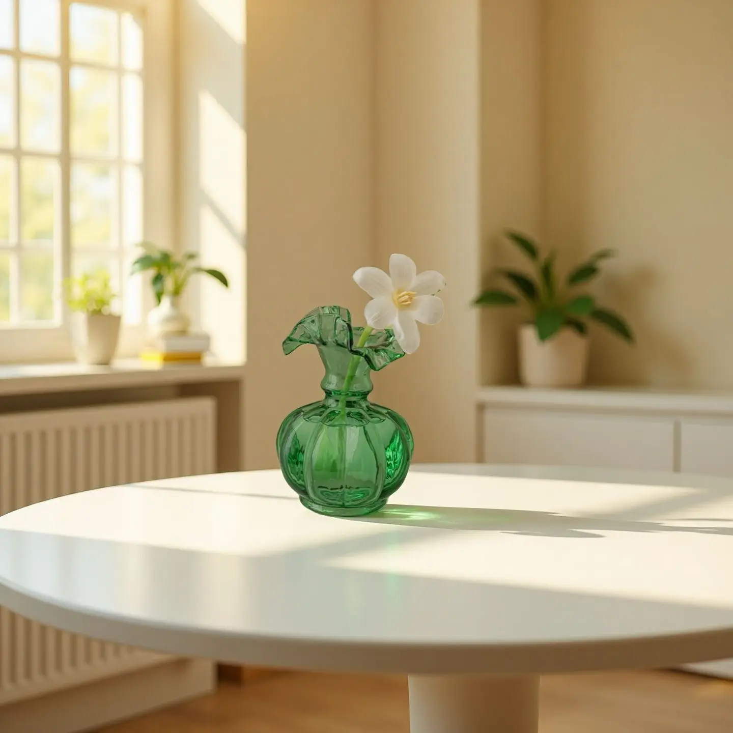 Pumpkin Green Flower Ware Glass Vase Living Room Flower Arrangement Medieval Dining Table Retro Ornament Water Plant Display