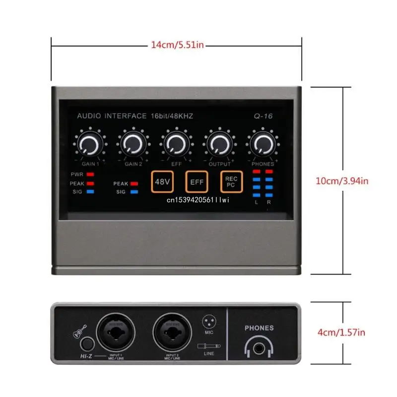 Tarjeta sonido profesional fácil usar para grabar fidelidad No necesita controlador