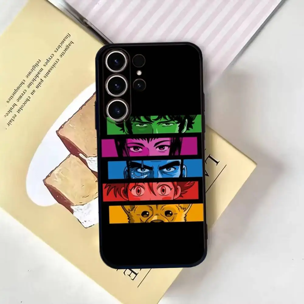 เคสโทรศัพท์คาวบอย บี-บีบอปสำหรับ SamsungS25,24,21,22,23,30,Ultra,20,Plus,Fe,Lite,Note,10,9,ปกสีดำนุ่ม