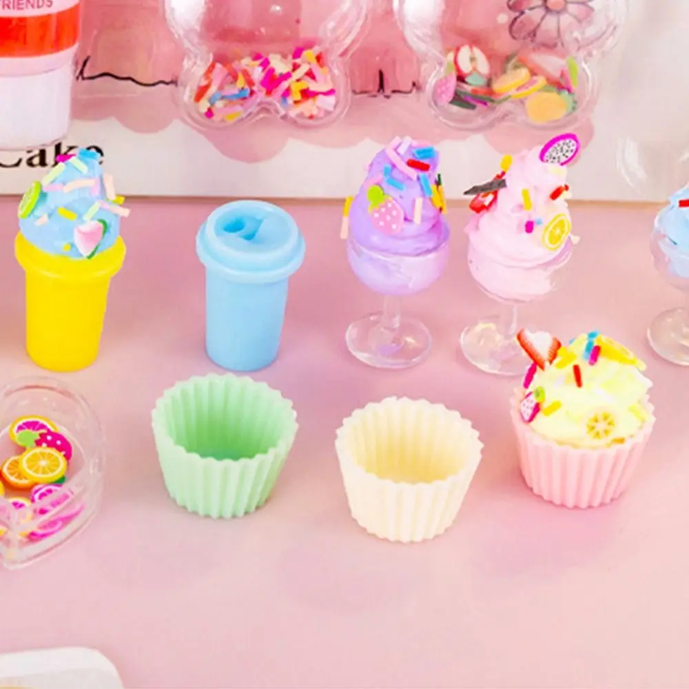 Cute Simulation Cream Ice Cream Dessert Making Handmade DIY Cake Model Cream Glue Small Parts Play House Girls