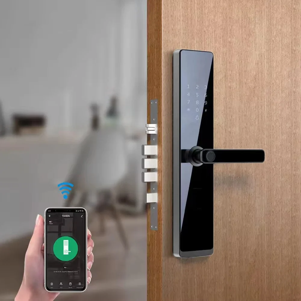 Sistema de Seguridad Ttlock, Cerradura Inteligente de entrada sin llave, con huella dactilar, para puerta Delantera