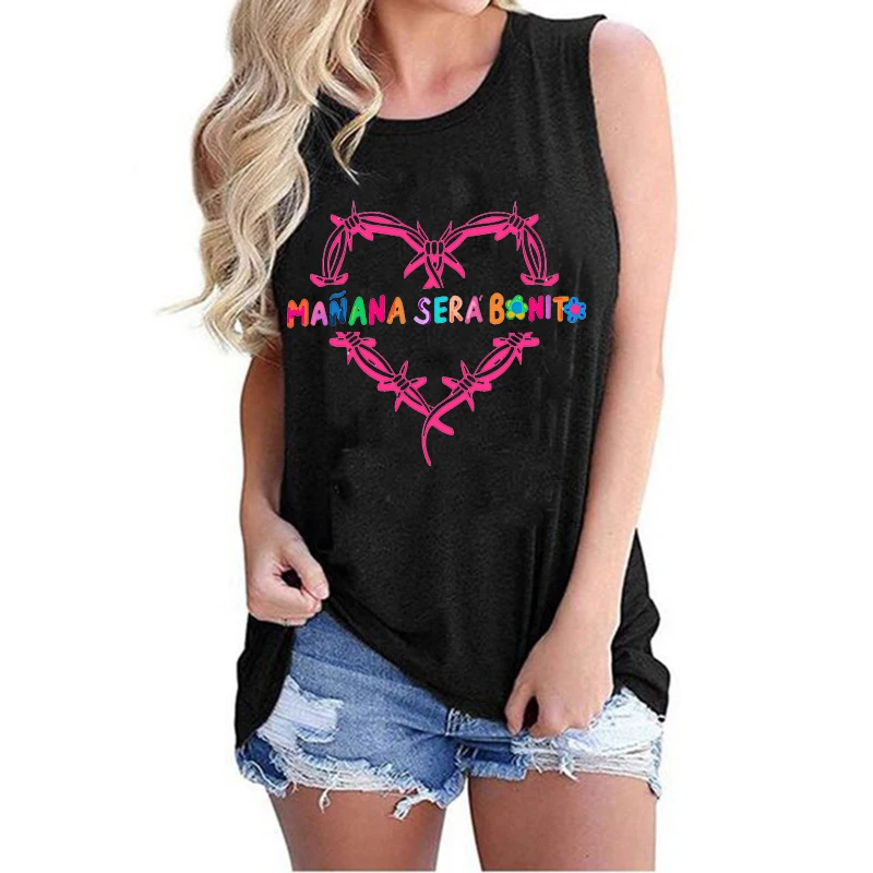 Fashion Y2k Vest T-shirt Manana Sera Bonito Bichota Karol G Tshirt Women Tank Top Woman Graphic T Shirts Tee Trendy Clothing