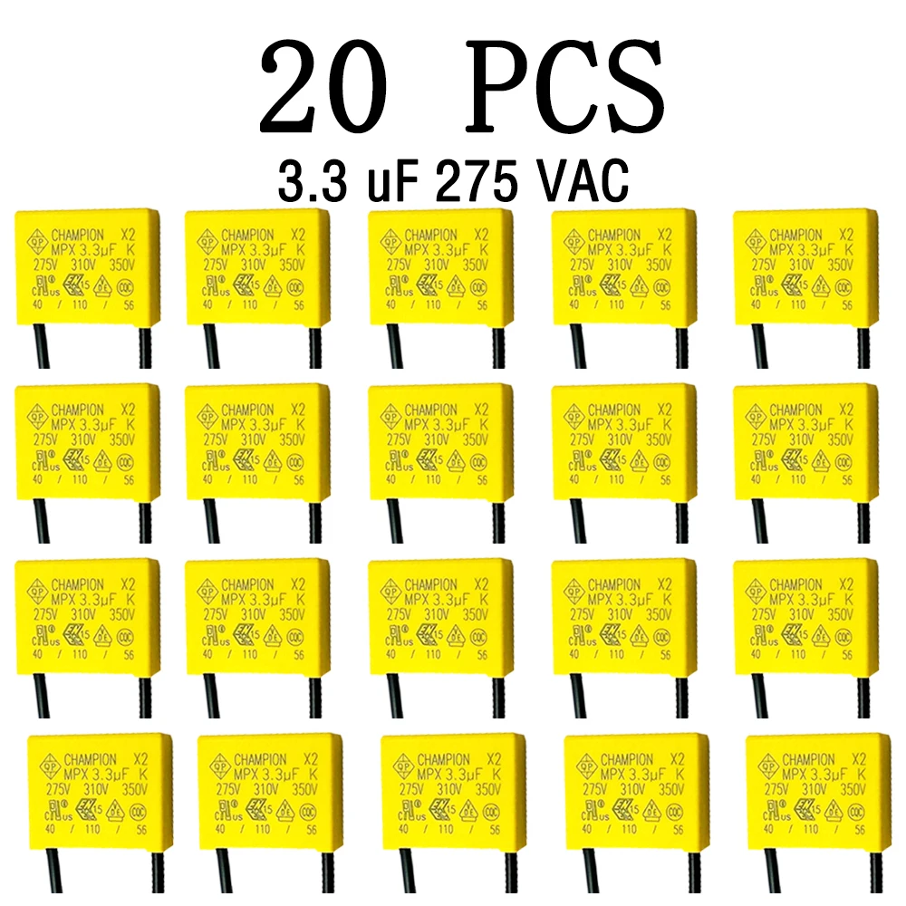 Condensatore a Film di polipropilene 3.3UF 275vac, adatto per interruttore ventola per tende smart touch, linea neutra