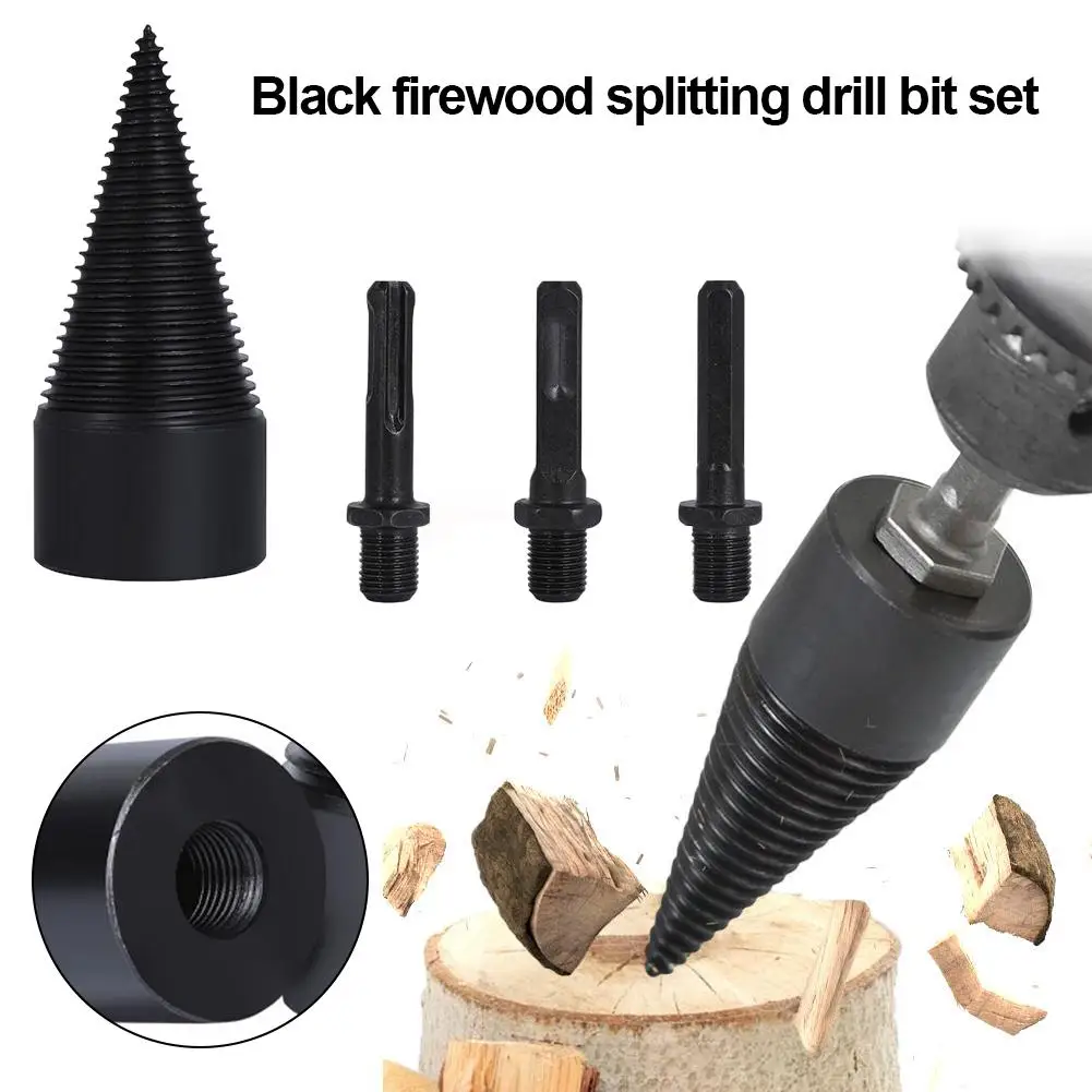 

32/42mm Wood Splitting Drill Bit Set With Hex/Round/Square High-Carbon For Electric Hammer Wooden Machine Splitting Cone Drill