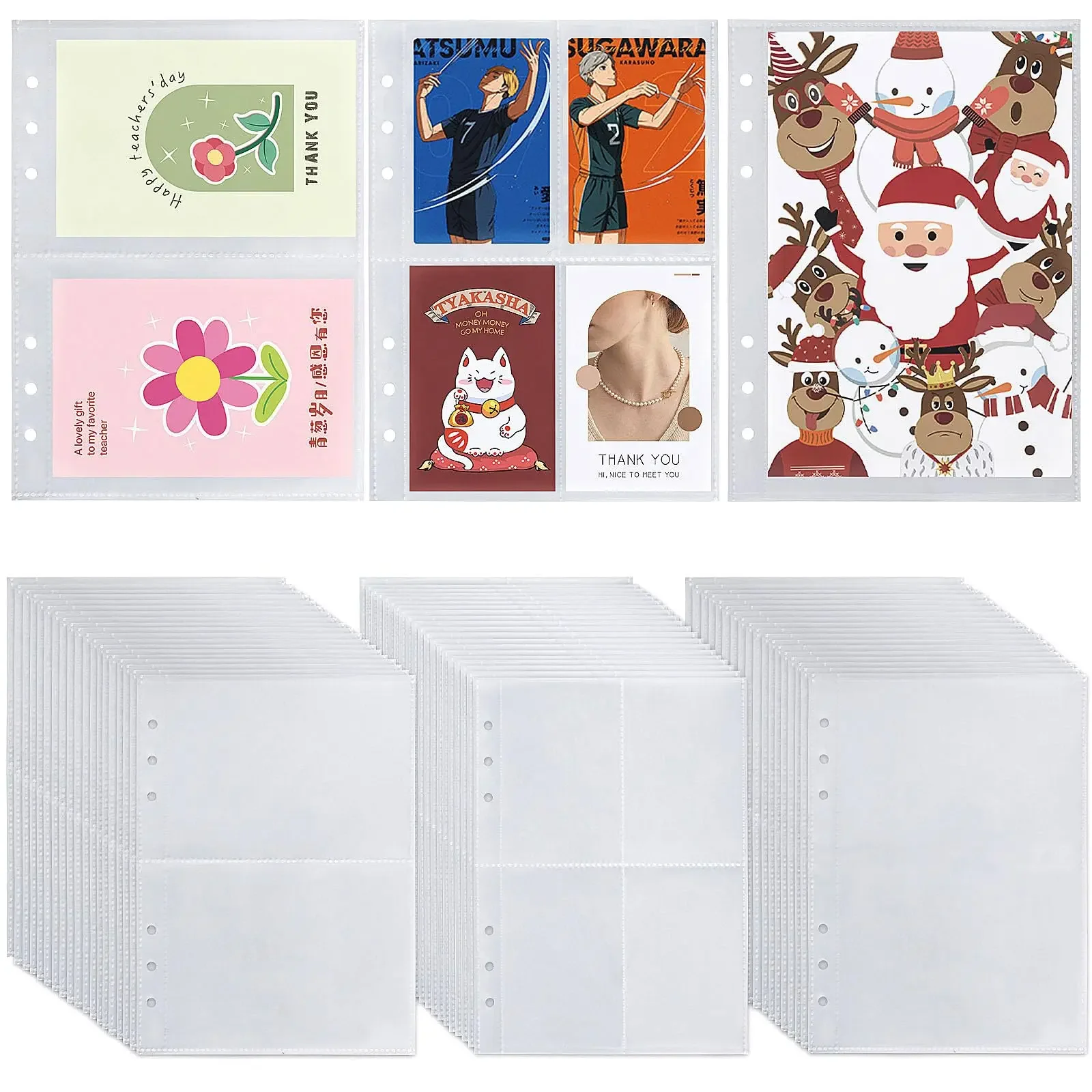 10 Stück A5 transparente Inlay-Idol-Karte, Sammelbuch, Innenseite, mehrere Taschen, Kpop-Ordner, Fotokartenhalter, Fotokarten-Ordner, Kecnica Diego