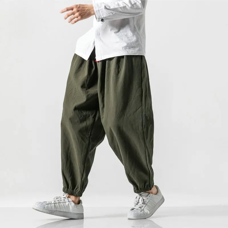 New Men\'s Jogger Sweatpants Harajuku Loose Men Harem Pants Solid Casual Trousers Male Oversized Streetwear Cotton Pants 5XL