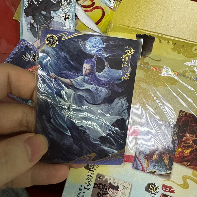 Genuine Nezha Card Devil Boy Conquers The Dragon King Gilded Light Shadow Special Card Anime Movie Collection Cards Toys For Kid