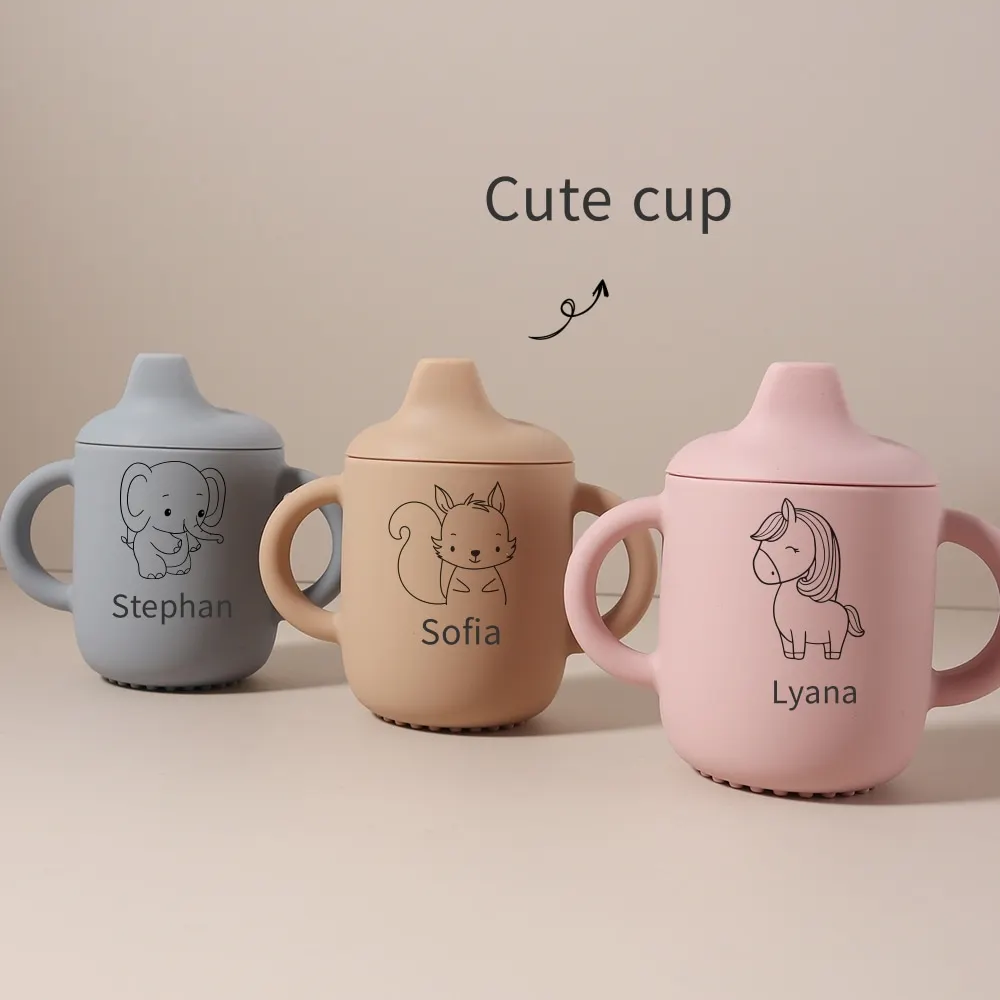 2025 Print Unicorn 180ML Baby Silicone Sippy Cup BPA-Free Portable Feeding Cup Portable Learning Drinking Water Training Cups
