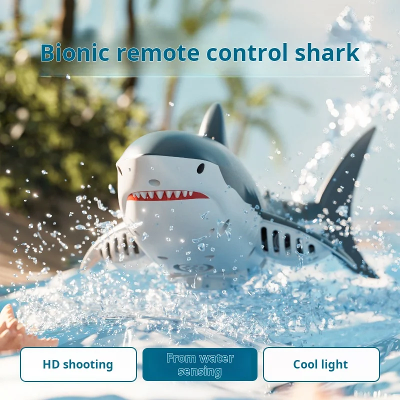 New S6 Simulation Remote Control Shark 2.4G Electric Water Toy Shark Boat Model Swinging Fish Toy Festival Gift