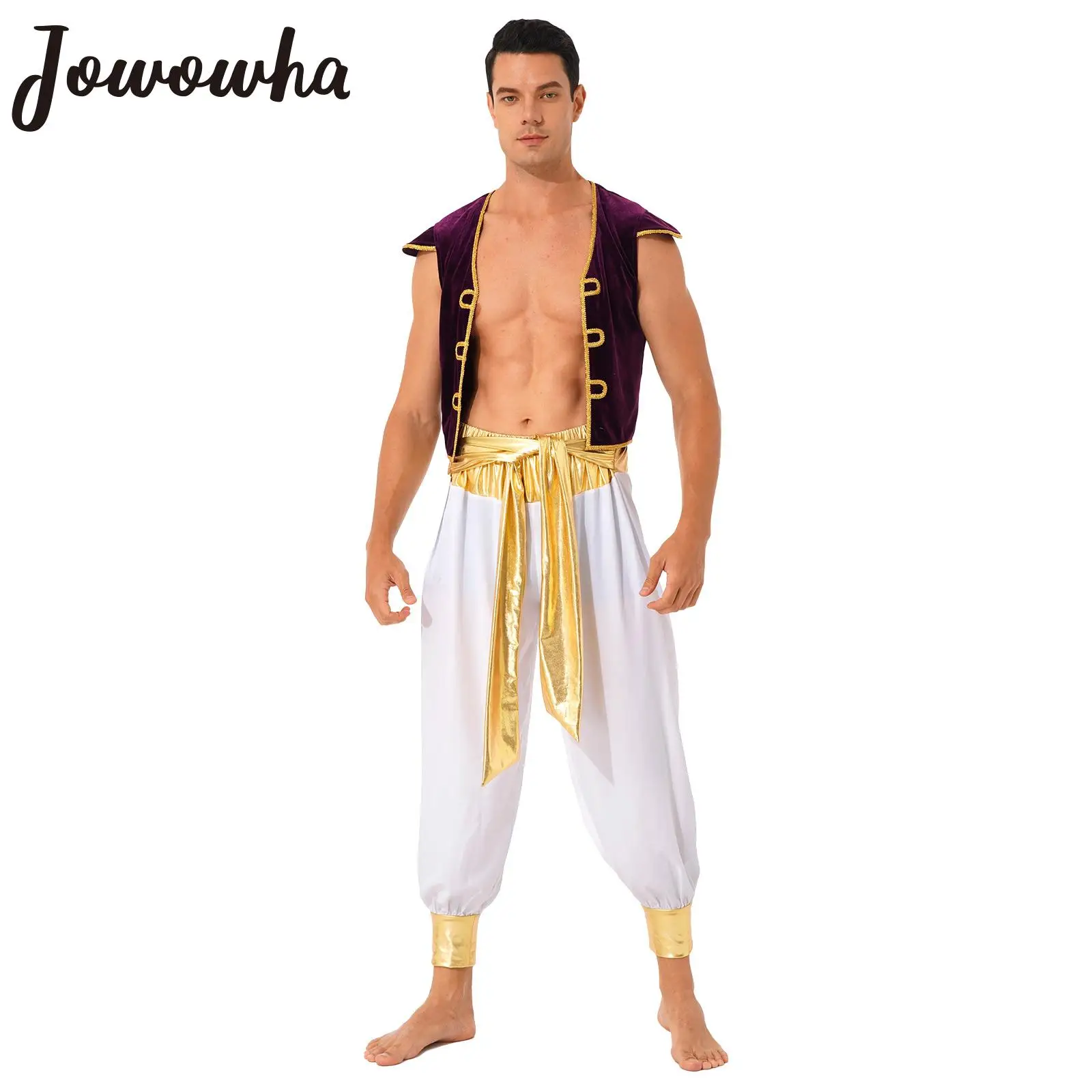 Halloween Trưởng Thành Cosplay Bộ Quần Áo Người Lớn Trang Phục Hóa Trang Thần Thoại Hoàng Tử Aladin Trình Diễn Trang Phục