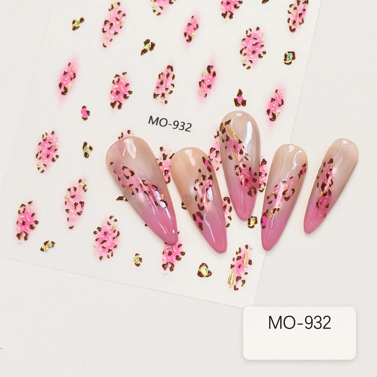 1PC Maillard Shimmer Leopard Print Nail Stickers, Easy To Apply for DIY Nail Decoration, Gifts, Party and Wedding Makeup Styling
