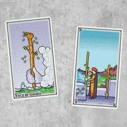 Mazzo di 78 carte Pixel Tarot in inglese per collezione d'arte Famiglia Amici Regalo di festa Festival Interessanti giochi da tavolo Festa