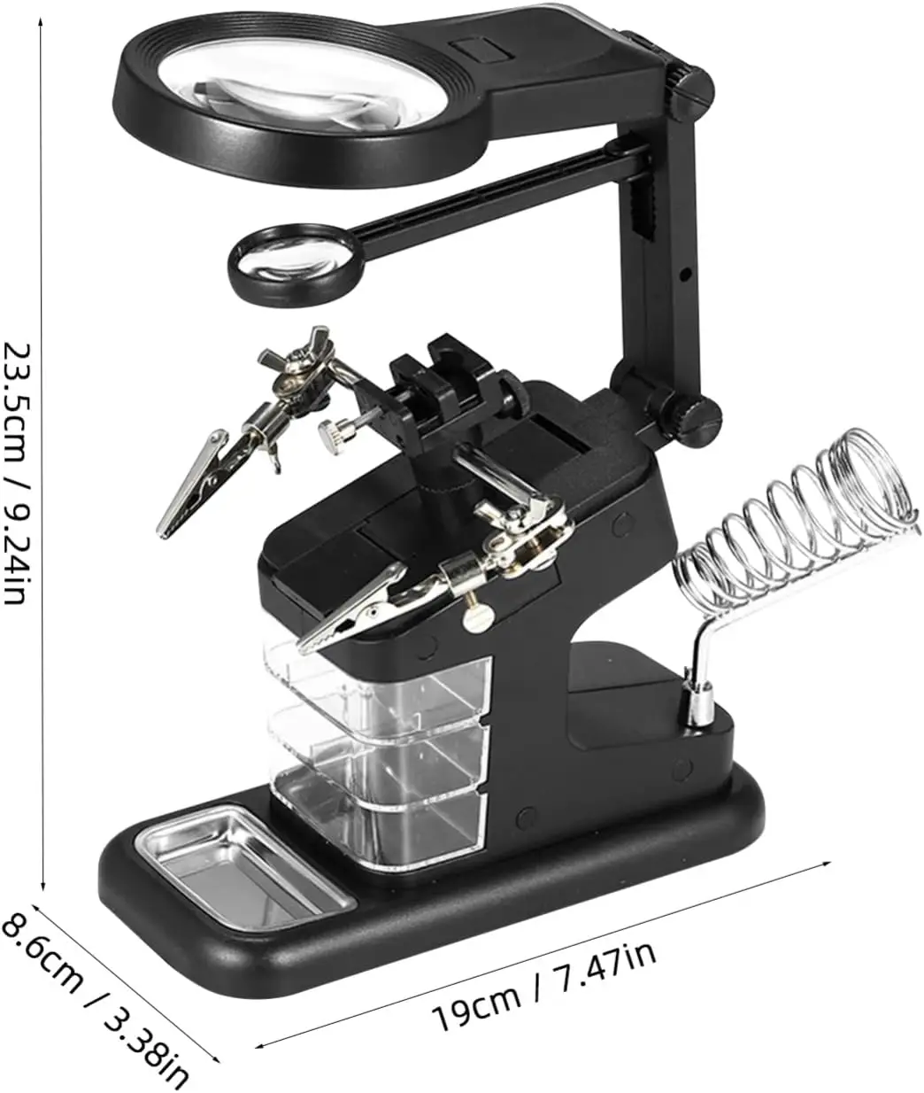 25x Led Light Welding Auxiliary Clip Magnifier Electric Soldering Iron Circuit Board Welding Iron Magnifying Glass Bracket Tools
