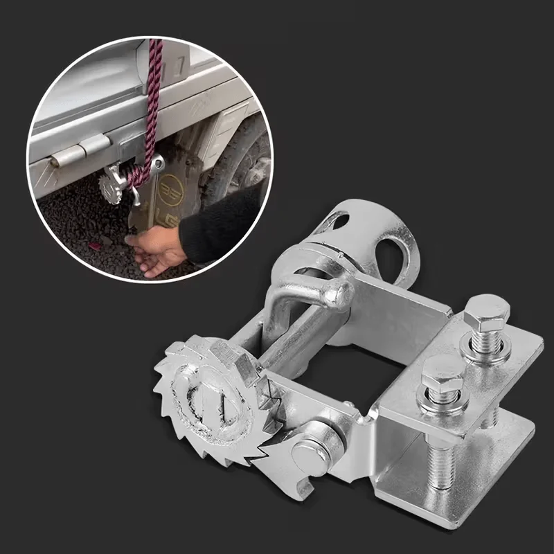 Picture 3: A Manual Rope Fastener for Small Trucks Featuring A Binding Device with An Adjustable Lever Tensioner and A Crank Ratchet Design
