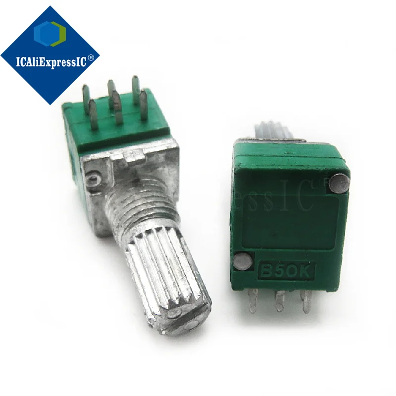 5 Stück 6 Fuß Grifflänge 15 mm Doppelpotentiometer RK097G B50K