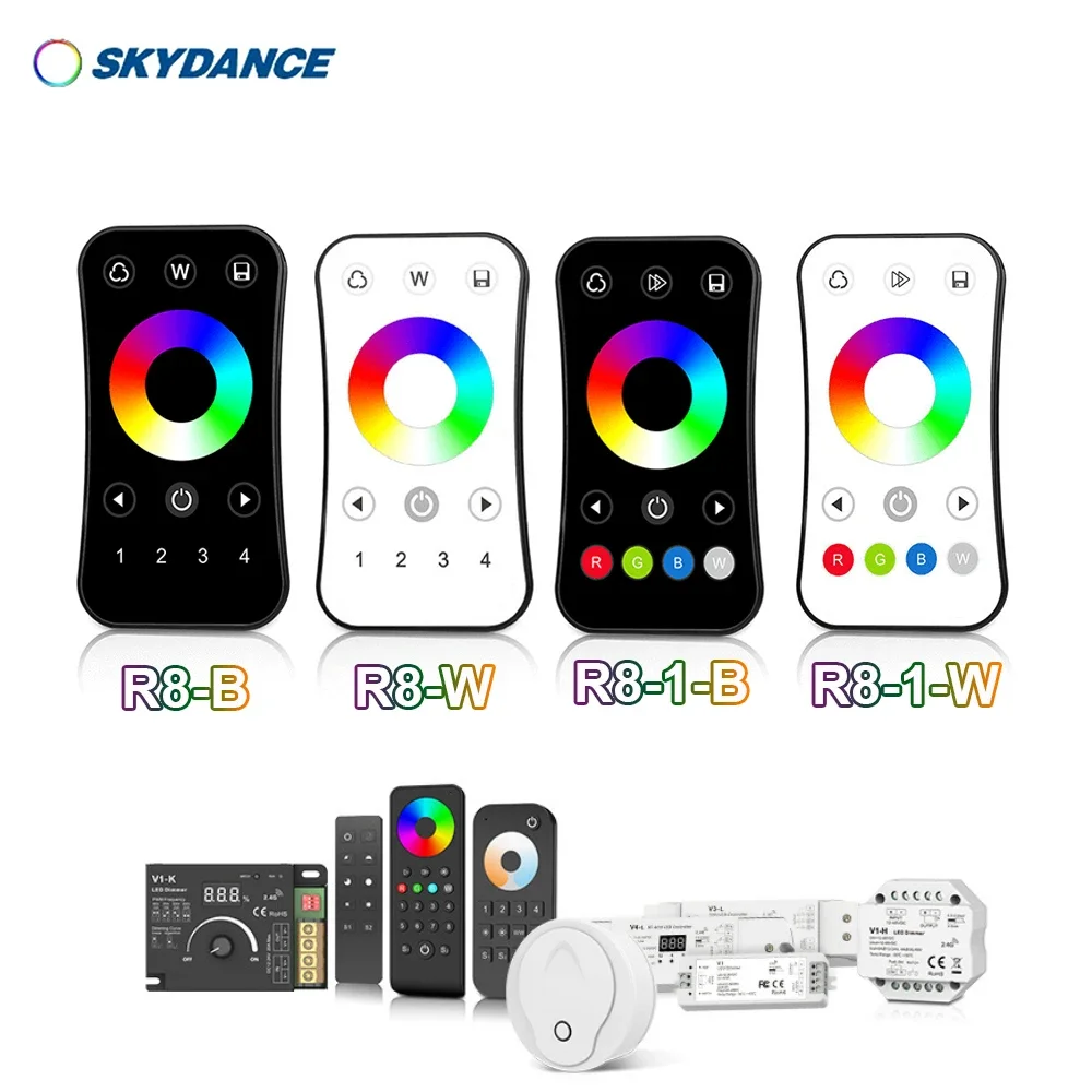 

R8 R8-1 1/4 Zone 2.4GHzRF 2In1 10key Dimming Remote Switch for RGB/RGBW LED strip linght /Module SKYDANCE Series Controller