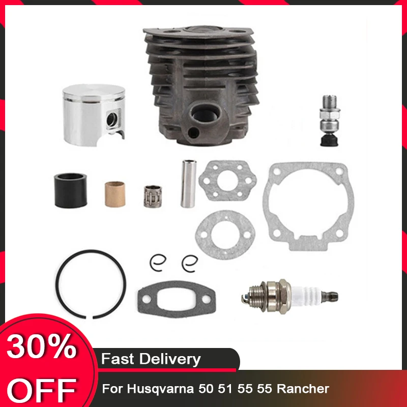 

Cylinder & Piston Kit for Husqvarna 50 51 55 55 Rancher | 46mm Bore | Replaces 503 60 91-71, 503 16 16-02, 501 76 18-02