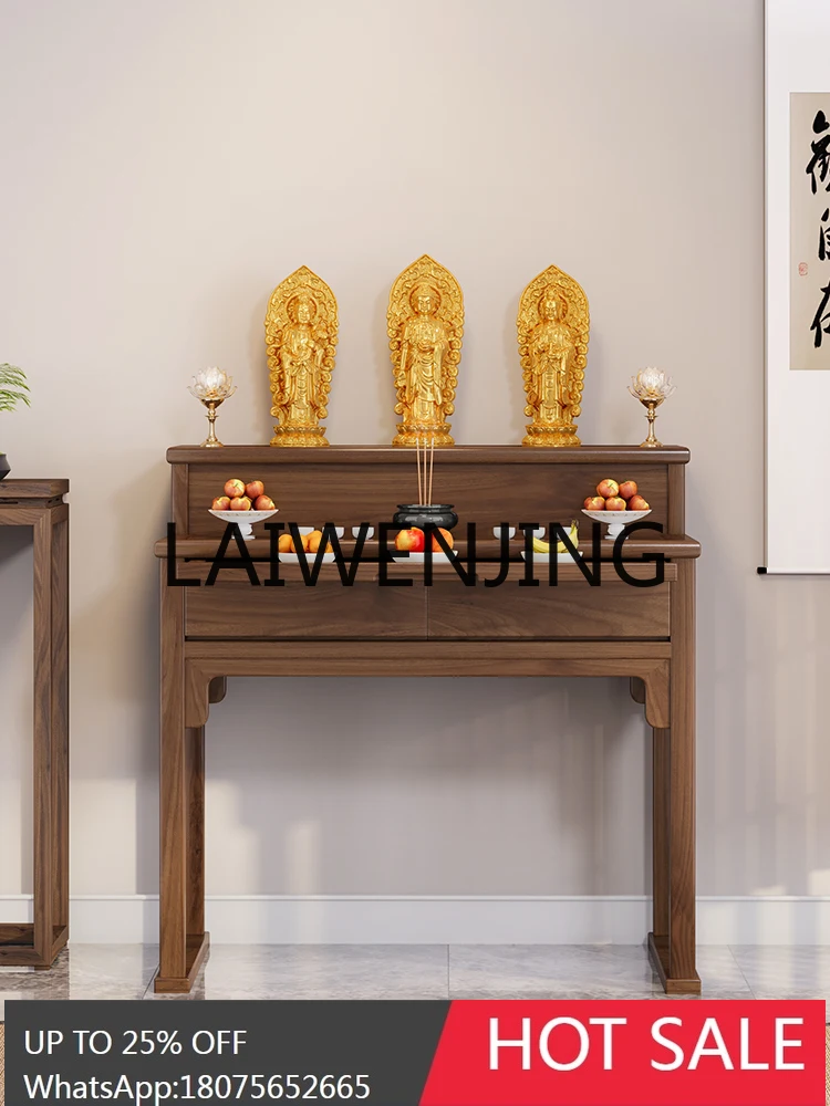 RWJ Black Walnut Buddhist Hall Incense Burner Table Buddha Buddhist Hall Worship Prayer Altar Table