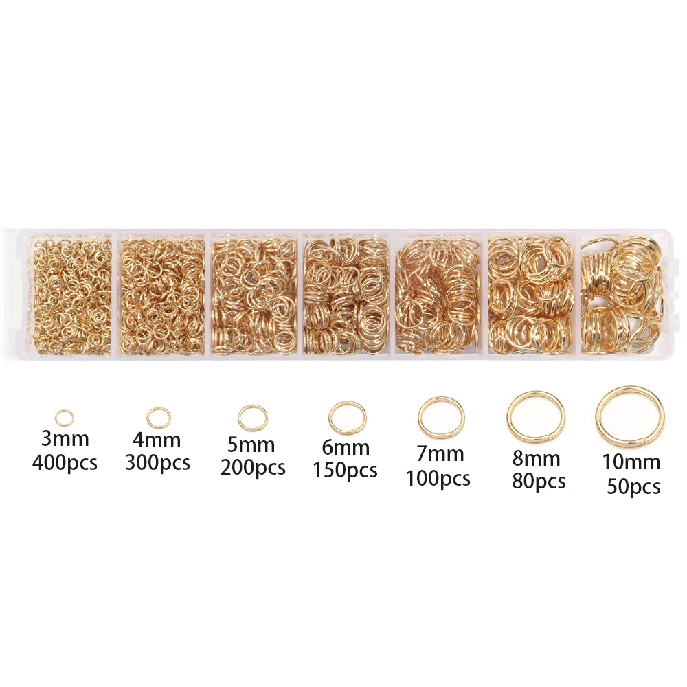 Ein Satz Box Biegeringe Spaltringe Link Loop Box 3 4 5 6 7 8 10 mm Biegeringe Verbinder für DIY Schmuckherstellung Halskette Armband