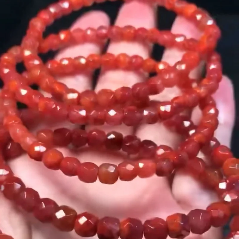 Factory Natural South Red Agate Cut Color Beautiful Rosy Style Bracelet New Product