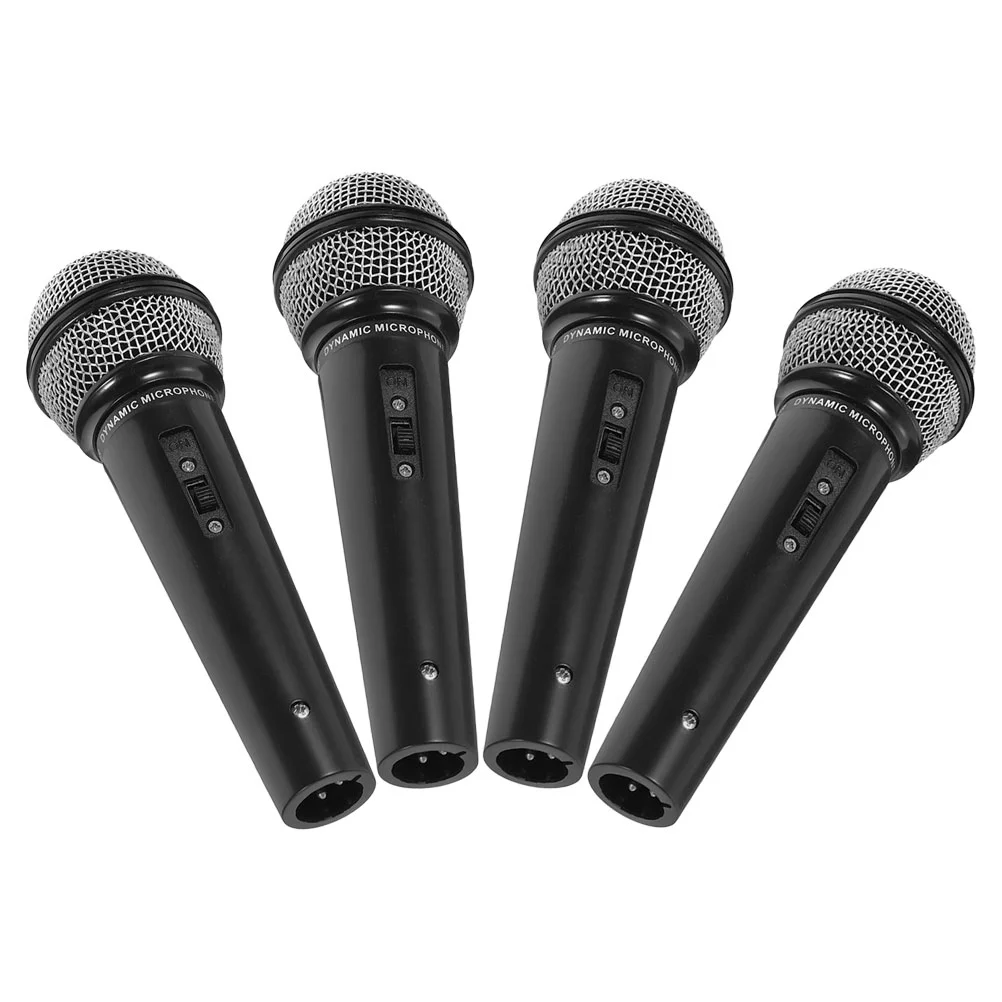 

4 Pcs Simulation Microphone Toy Interesting Kids Mini Fake Toys Funny Plastic Prop Black