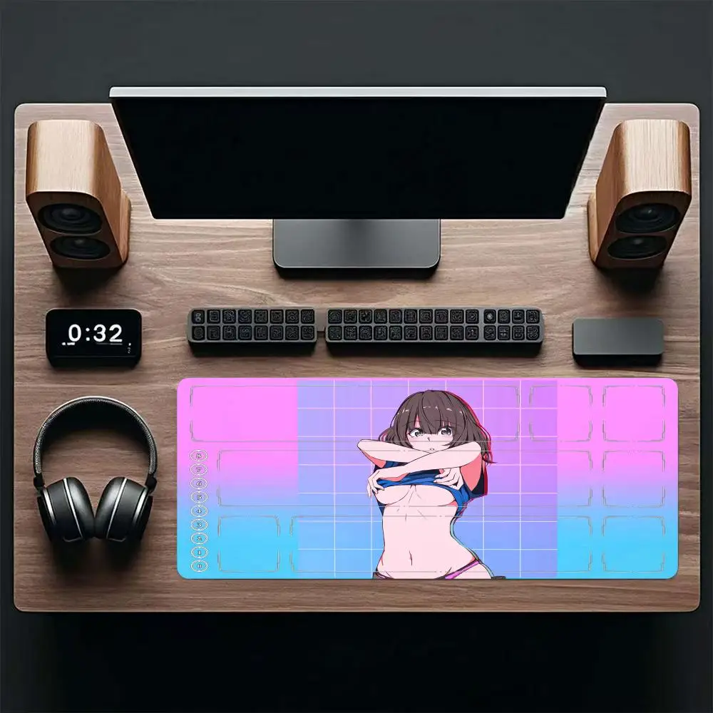 

Sexy girl Magic mousepad Anime Card mats Rune Battlefielded Kaisa Card Battle Mat Single Player Board Game Battle playmat LOL