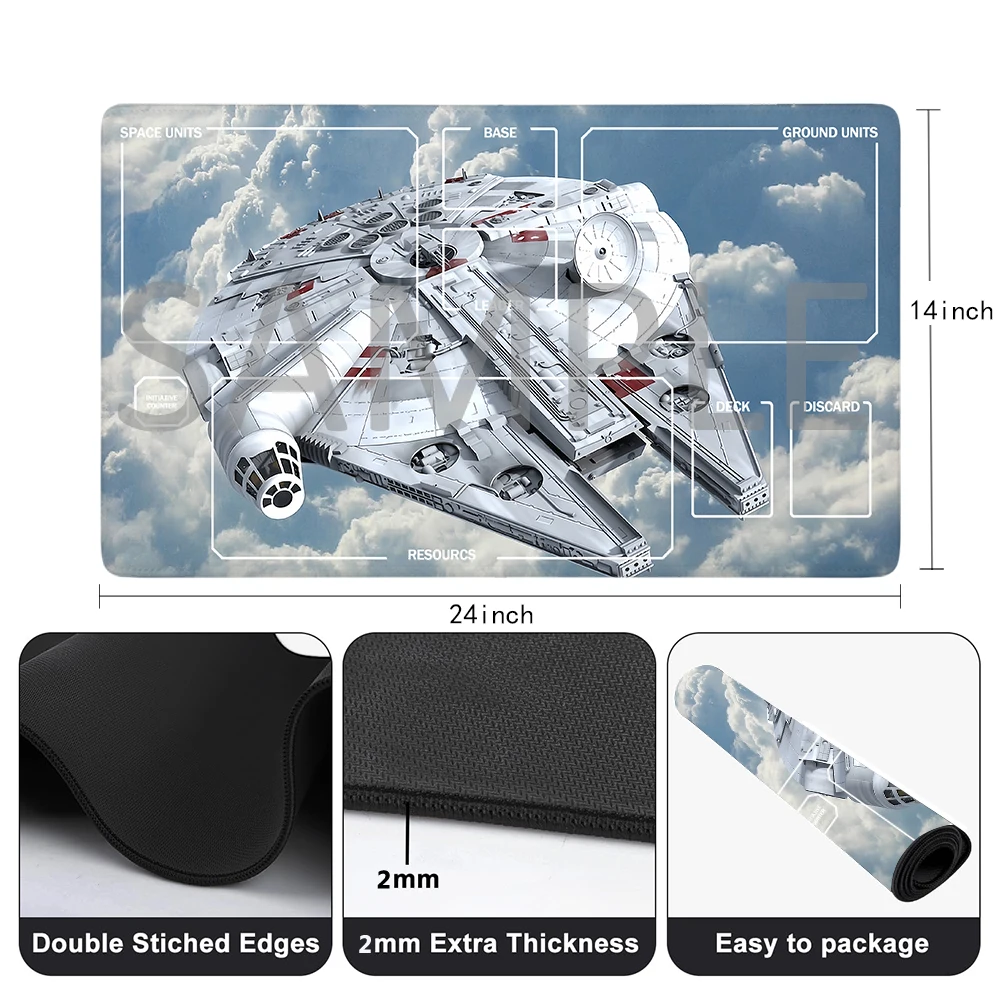 Star SWD Playmat Free Storage Bag Size 24X14IN Wars:Destiny TCG Protective Mats Scratch-Resistant Durable Mouse Pad 5