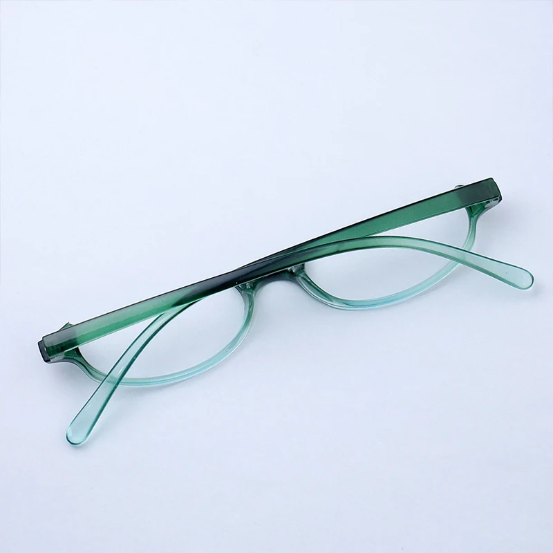 Miku Glasses Cosplay Props Anime Half Frame Glasses With Gradient Green Frame Glasses