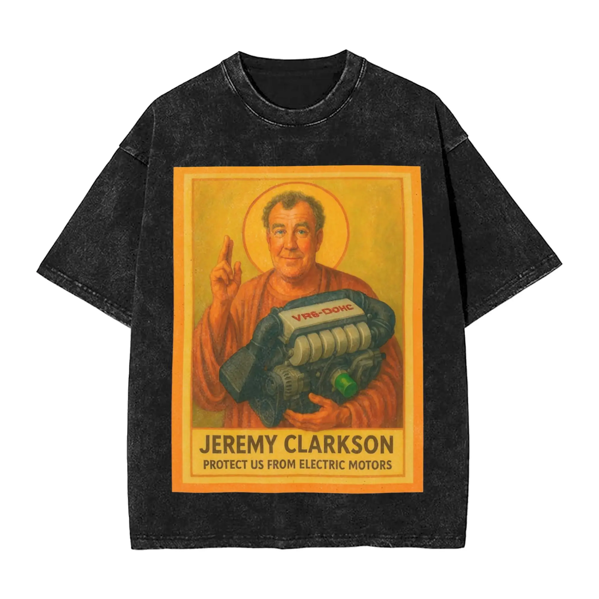 Men Women Jeremy Clarkson Protect Us From Electric Motors T Shirt Graphic Printed Washed Cotton  Novelty T-Shirts