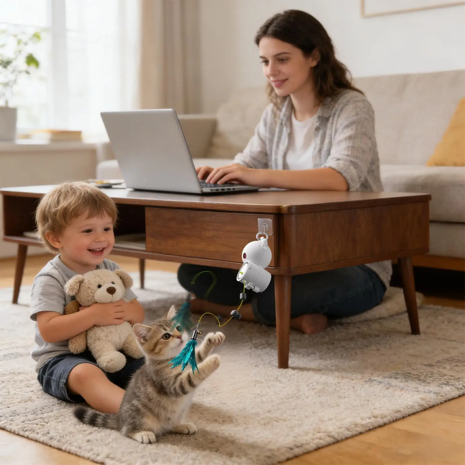 

Flying Cat Toy Motion Activated Automatic Rechargeable Smart Flying Wand Moving Cat Toy For Kittens Small Large Indoor Home Play