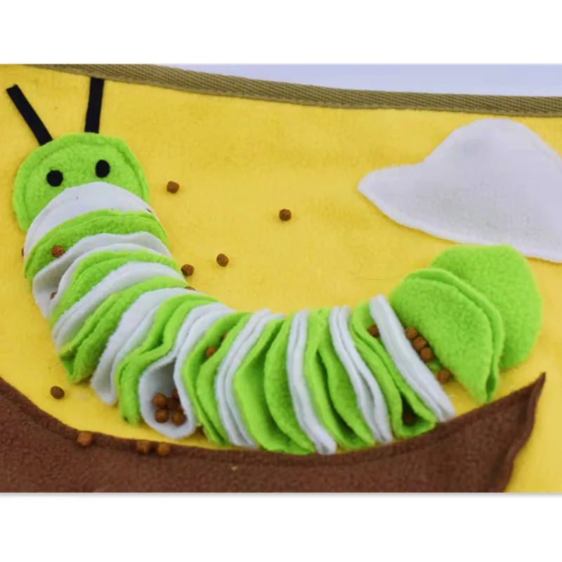 2022 Pet Dog Caterpillar Sniffing Toy Mat Decompression Puzzle Interactive Play Artifact Training Olfactory Toy