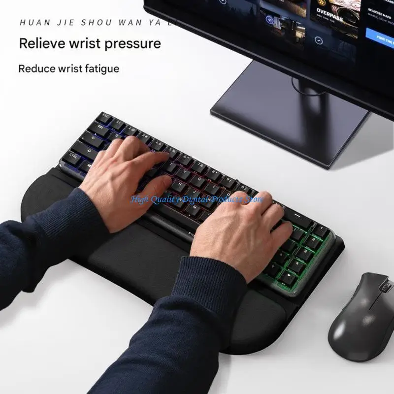 U2JE Transportable Thin Elastomer Keyset Wrist Rest Exemplary for Commuters and Tourists Needing Ergonomic Comfort