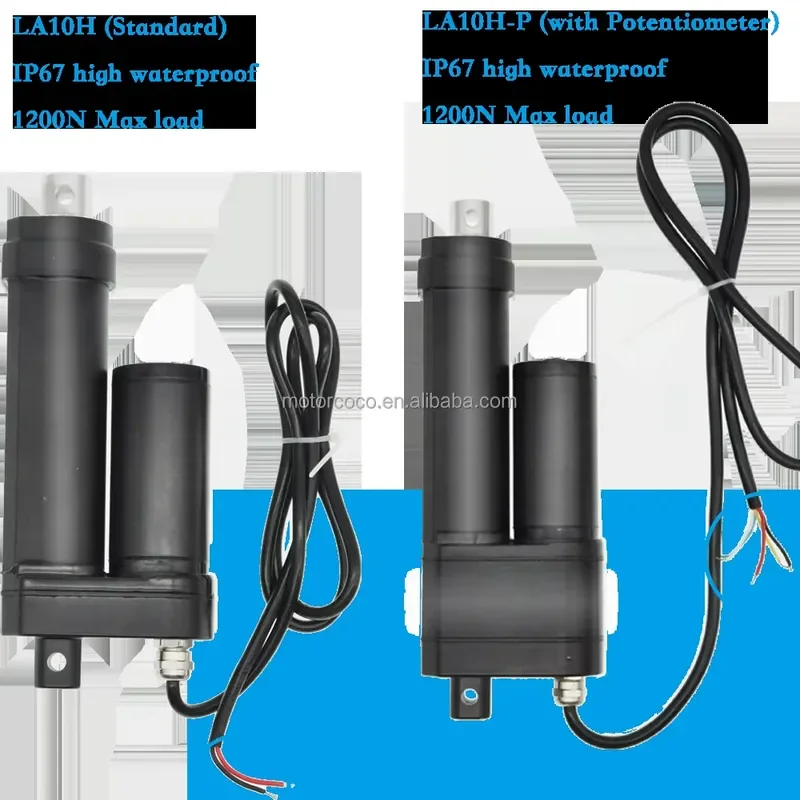 IP67 Waterproof High Quality 12V 24V Linear Actuator Brush 1200N Max Load 4000rpm DC Electric Motor Permanent Magnet CE Rohs