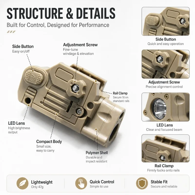 Sand Body Multifunction SBAL PL Hobby Laser Flash Torch Red Aiming Dot Airsoft Toy Accessories view 5