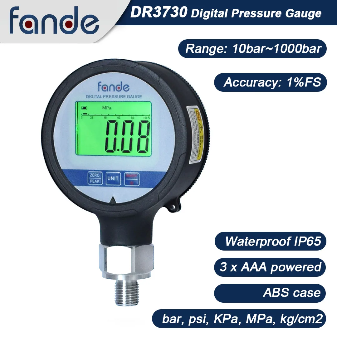 Fandesensor-manômetro para Água Hidráulica ar e Oxigênio Precisão fs Ip65 Diâmetro 80 mm Hidráulico Novo