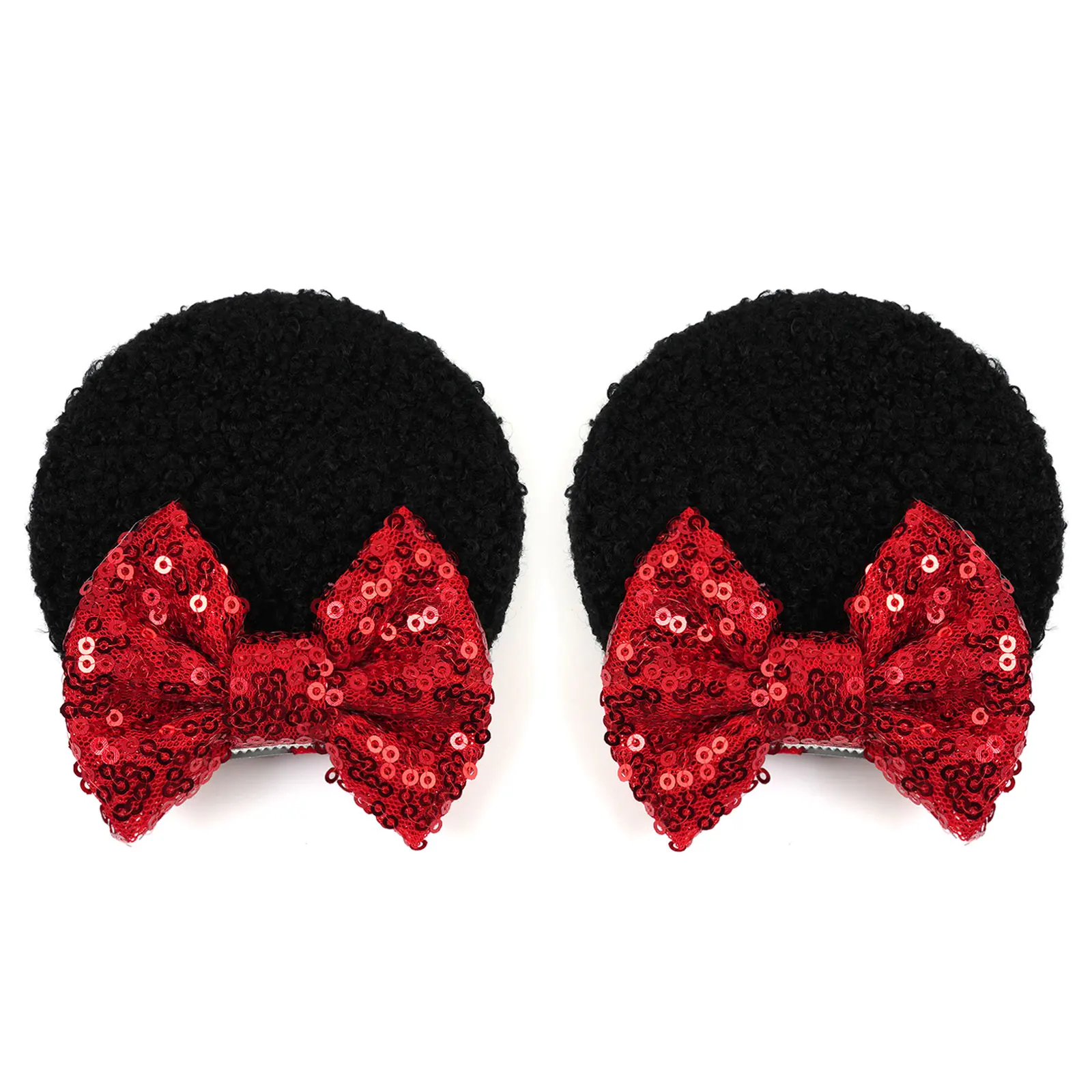 Neue süße Lamm-Mickey-Weihnachtsmausohren-Haarspangen für Mädchen, Glitzer-Schleifen-Haarspangen, Kinderfest-Party-DIY-Haaraccessoires