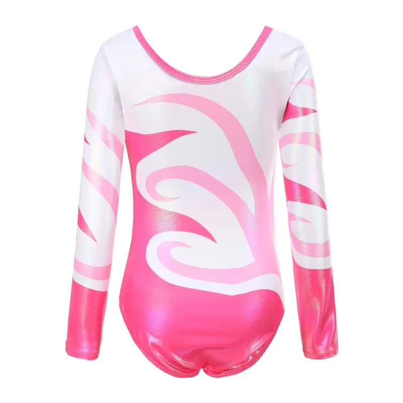 Children Leotards Girls Diamante Long Sleeve Ballet Practice Dance Wear Gymnastics Bright Color Body Suits