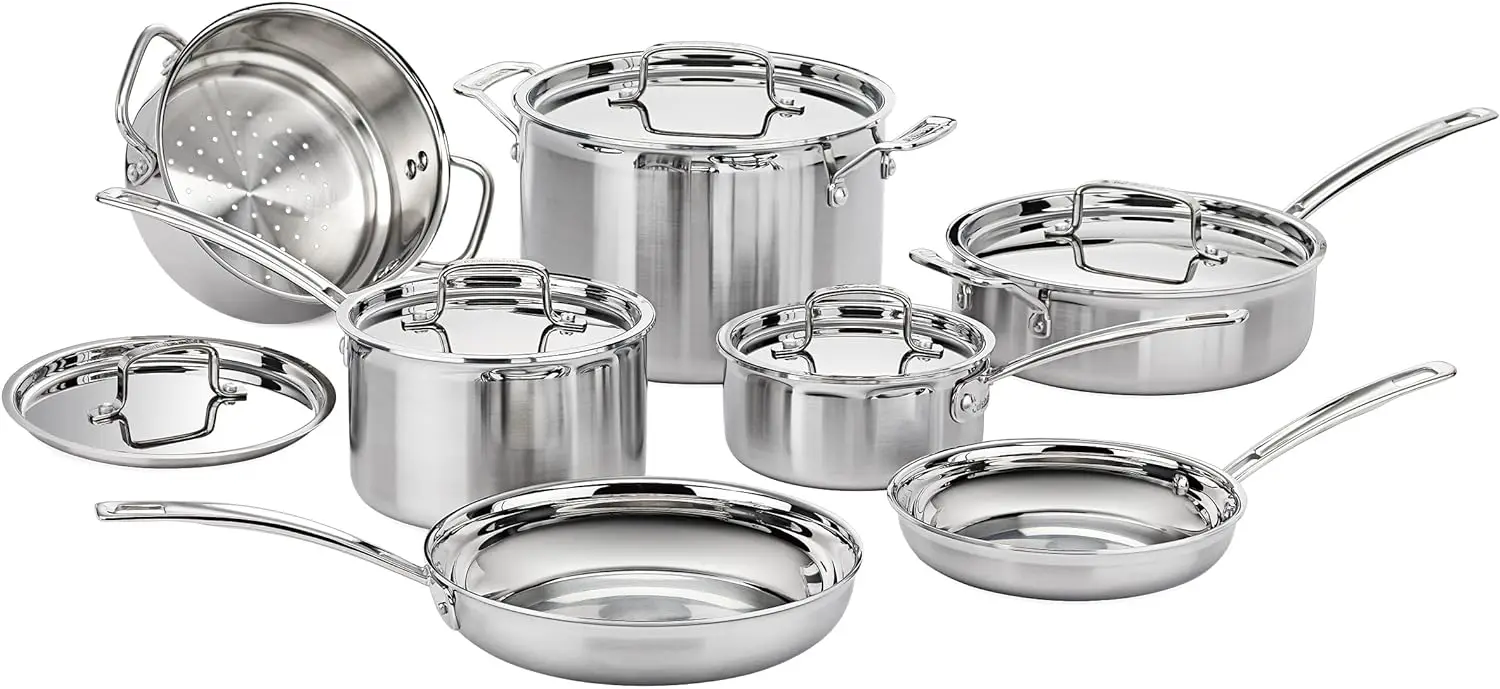 

12 Piece Cookware Set, MultiClad Pro Triple Ply, Silver, MCP-12N