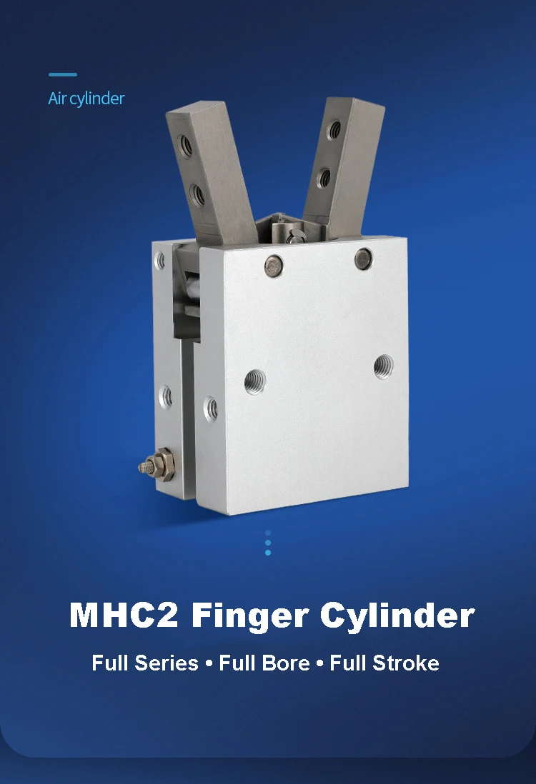 MHC2 Serie Pneumatischer Fingerzylinder mit Drehpunkt, Öffnungs- und Schließfunktion, Luftgreifer, doppelt- und einfachwirkend, Winkel-Luftklauenroboter, pneumatisch – Detail 1