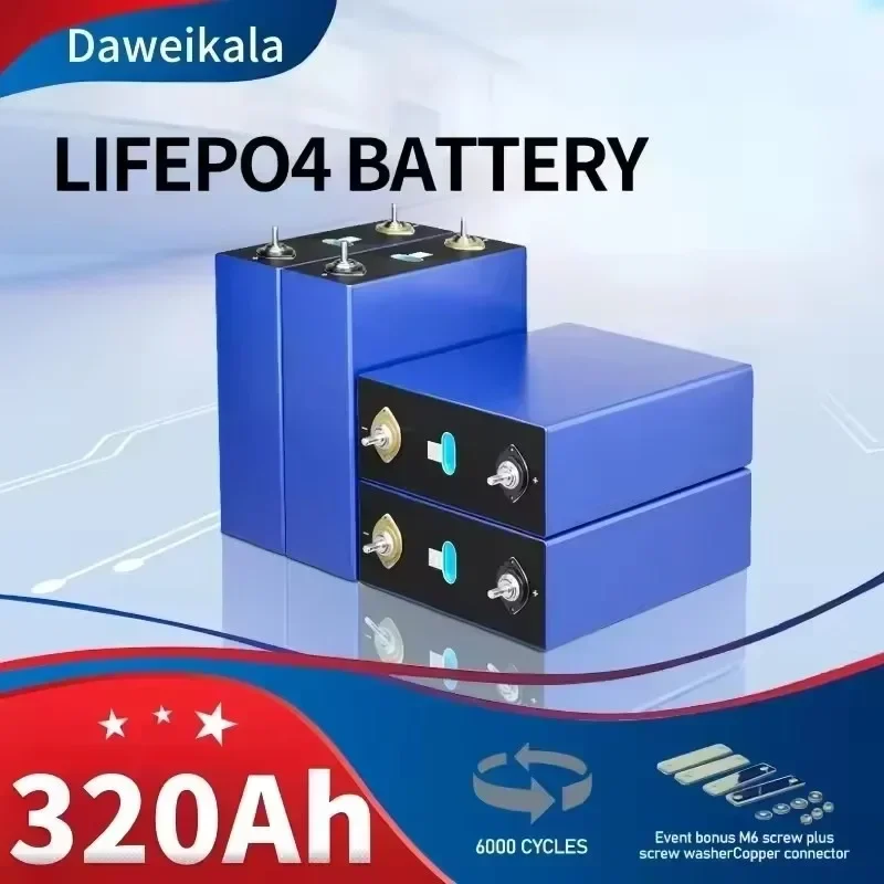 

320Ah Lifepo4 Cells Grade A Rechargeable Battery 3.2V 320AH Iron and Lithium Phosphate DIY 12V 24V 48V Battery Pack
