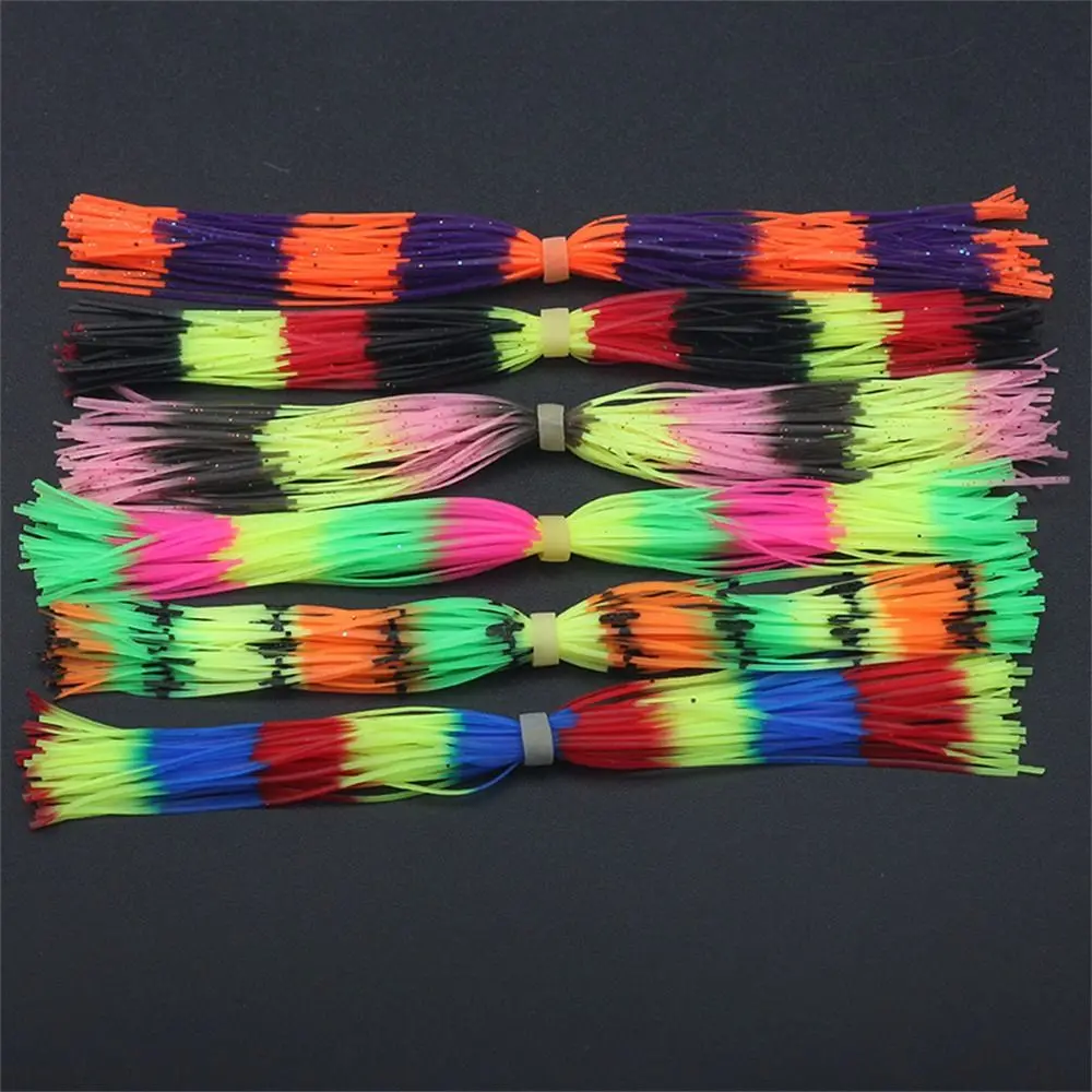 50 Strands Baitfish Silicone Skirts DIY Fly Tying Material Buzzbaits Spinner Glitter Rainbow Color Jig Squid Skirt Jig Lures