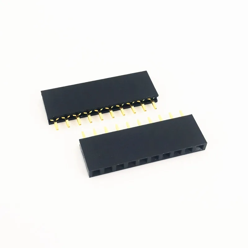 2.54mm Pitch Single Row Female 2~40P PCB socket Board Pin Header Connector Strip Pinheader 2/3/4/6/10/12/16/20/40Pin For Arduino