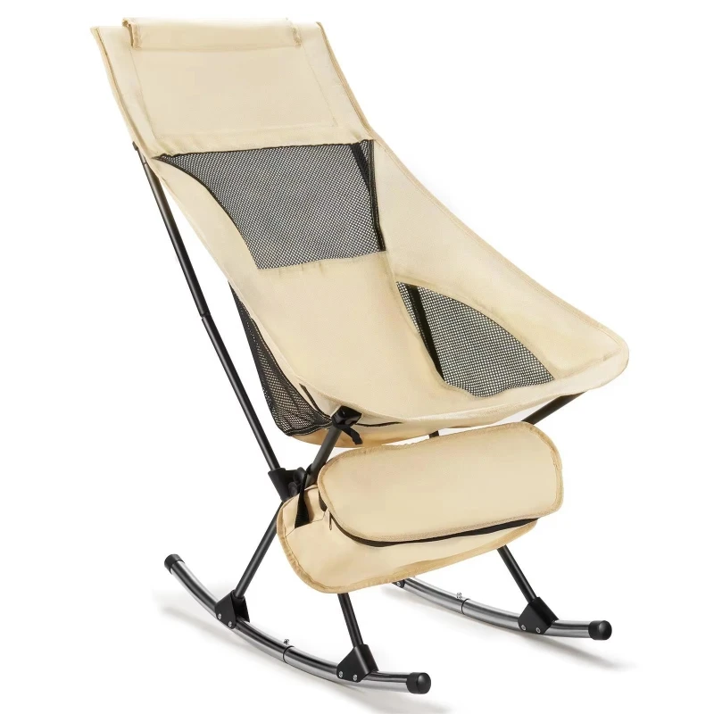 Outdoor furniture: portable folding moon chair, rocking chair, garden chair, suitable for camping, fishing, and parks