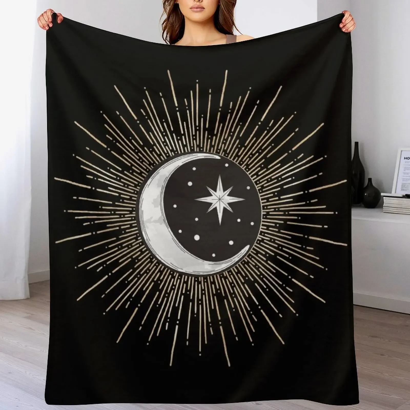 

Darklina Moon Throw Blanket warm winter Bed covers Flannel Blankets